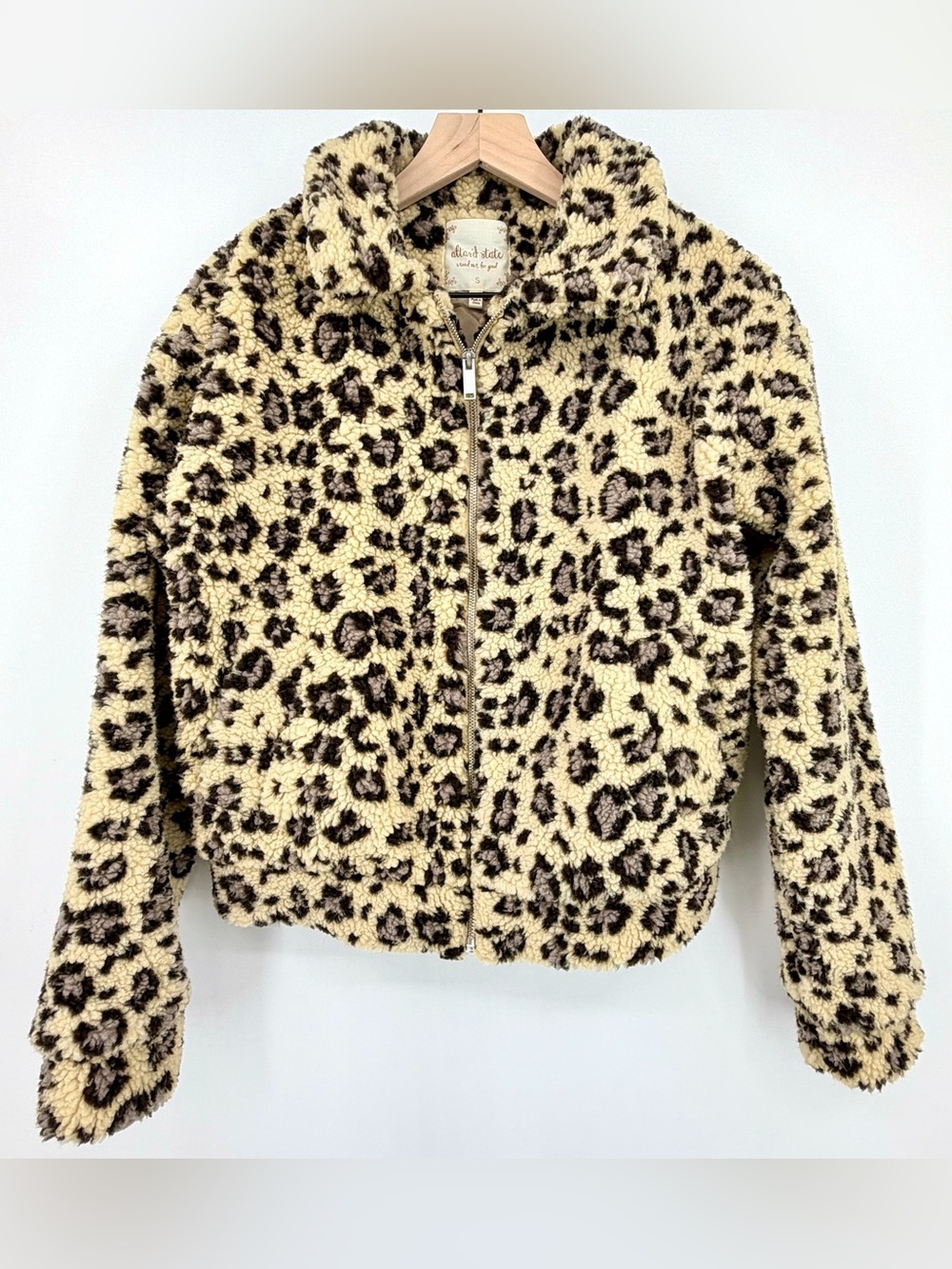 Altar’d State Leopard Sherpa Teddy Jacket Women’s Small NWT